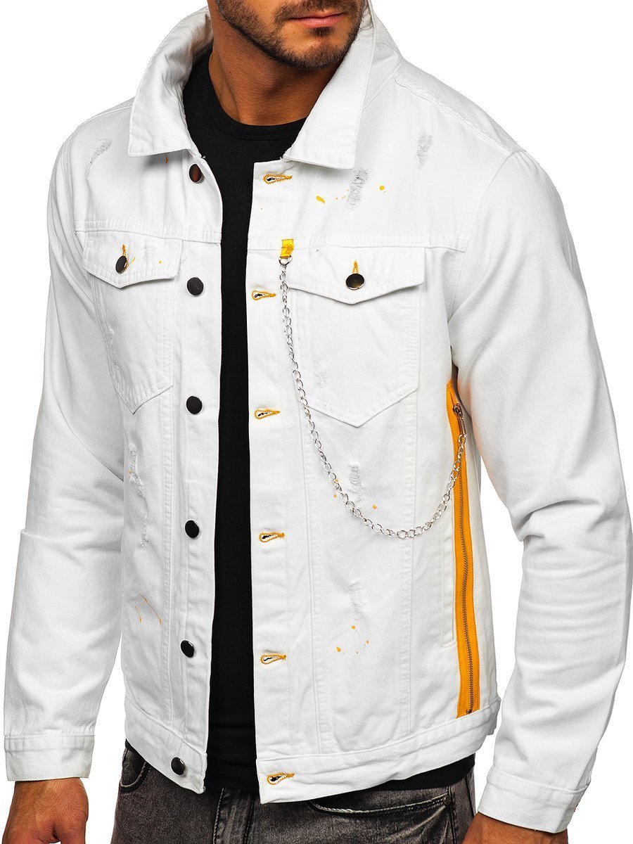White Denim Jacket Mens White Denim Jacket Leather Jacketz