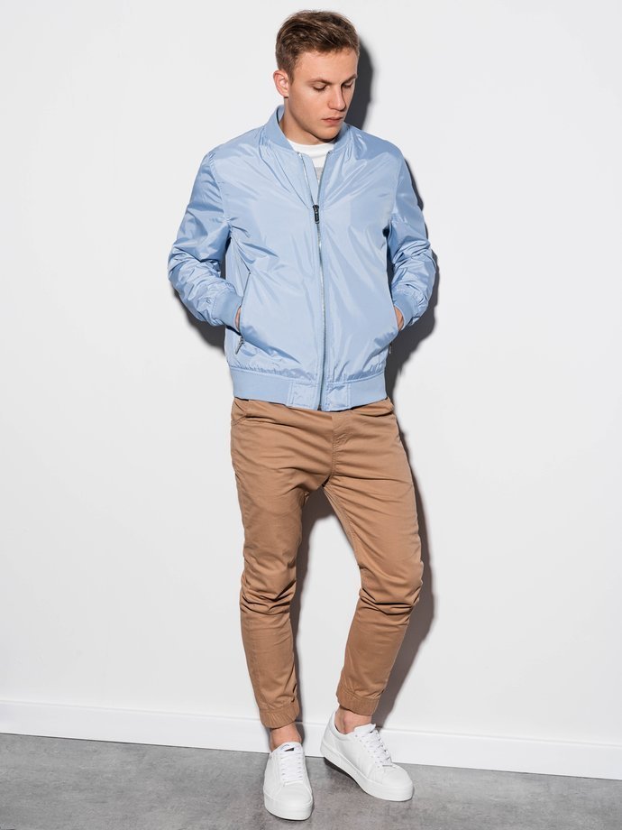 Light Blue Jacket Light Blue Polyester Jacket Men