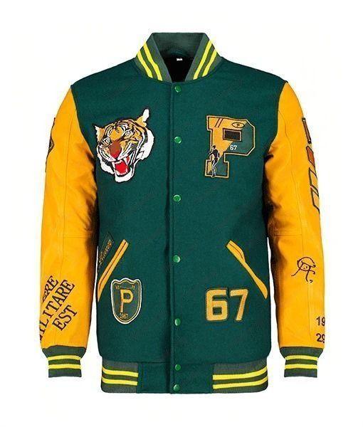 Polo RL Tiger Green Varsity Jacket Leather Jacketz