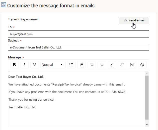 How to Set up an Email Template to send eTax Invoice & eReceipt