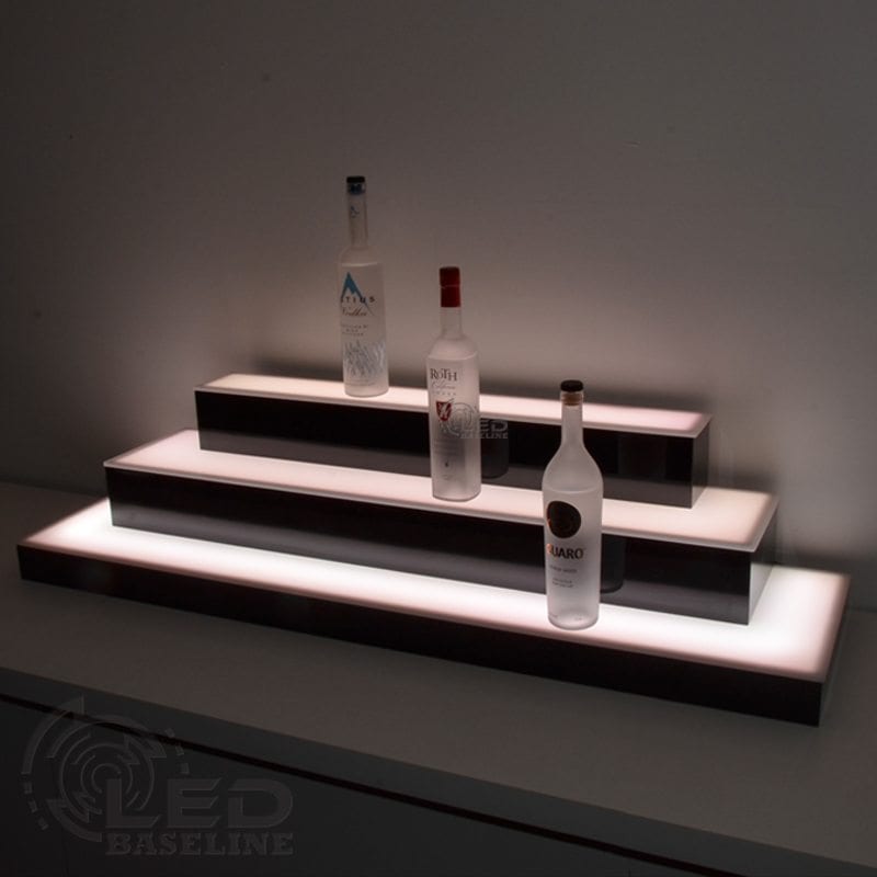 3 Tier Wrap Around LED Display Shelf Home Bar Shelves