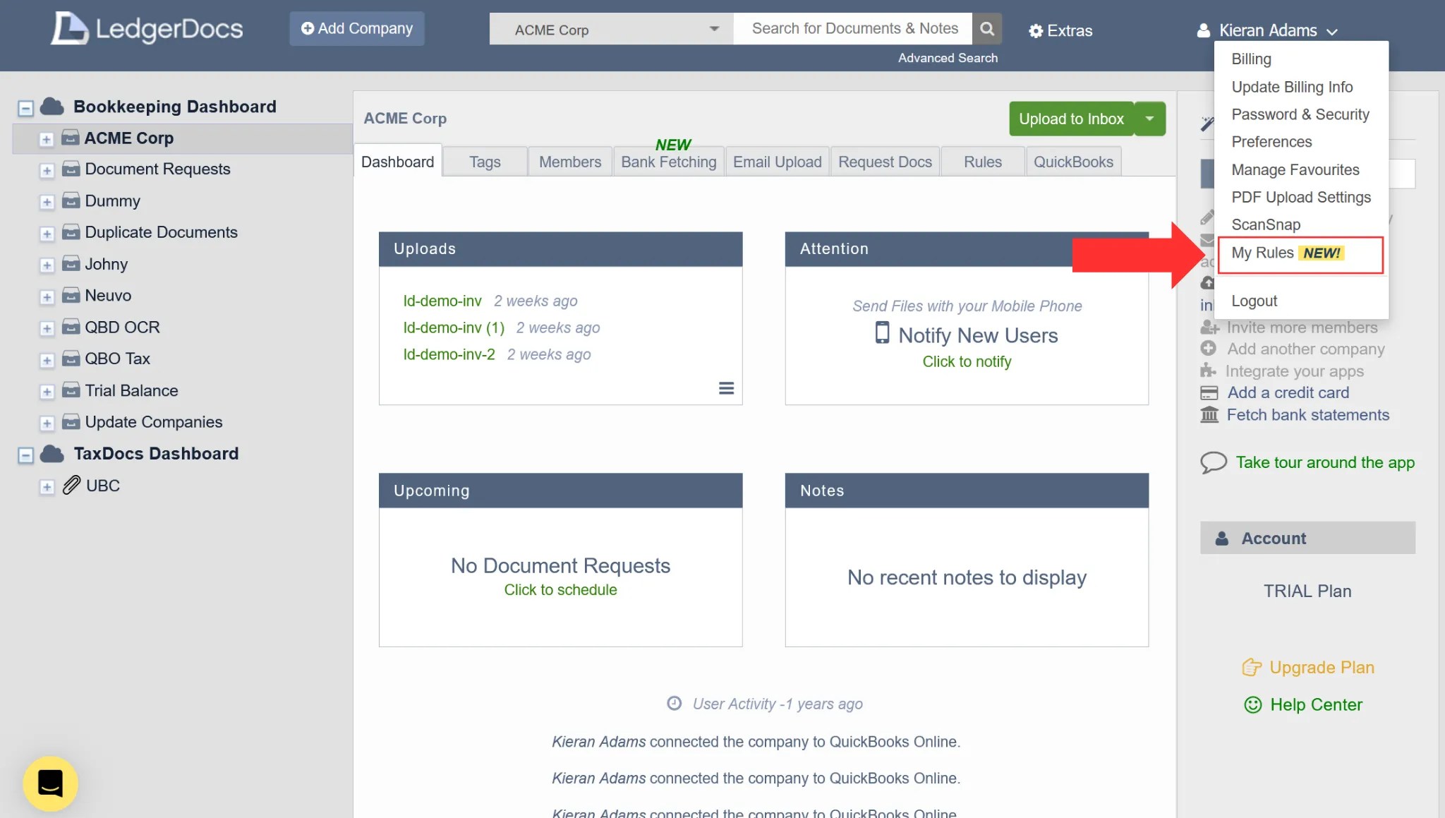How to Set a Rule for All Your Clients (Global Rules) | LedgerDocs