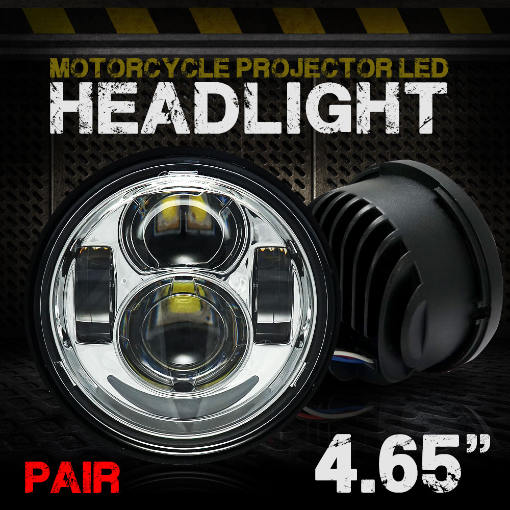 Chrome LED Motorcycle Daymaker HeadLights Lamp For Harley Fat Bob FXDF