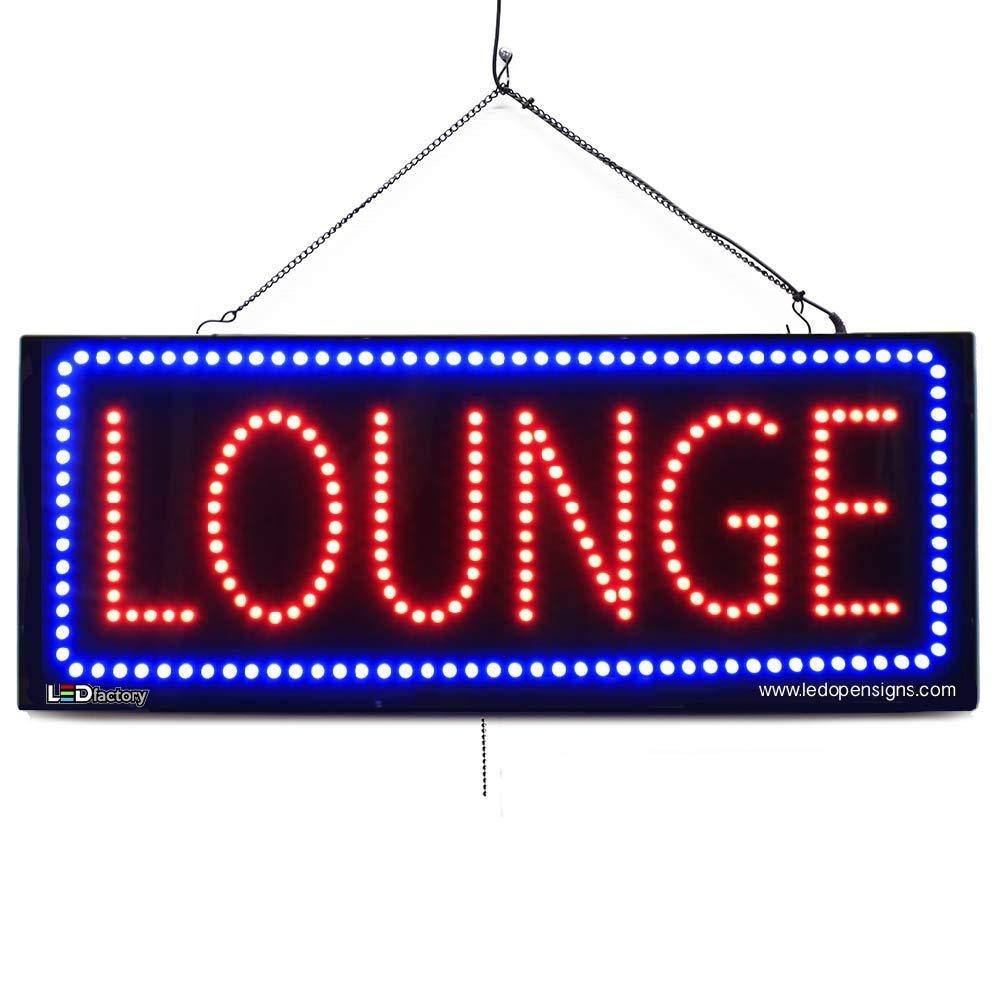 “LOUNGE” Large LED Restaurant Services Window Sign Led Open Signs