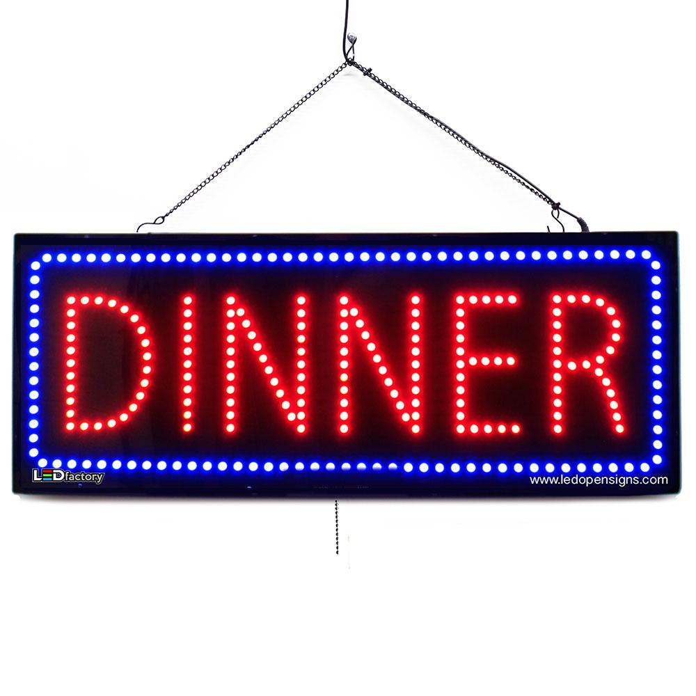 “DINNER” Large LED Restaurant Window Sign Led Open Signs