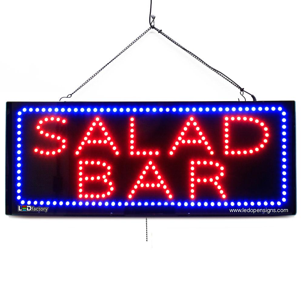 “SALAD BAR” Large LED Restaurant Window Sign Led Open Signs