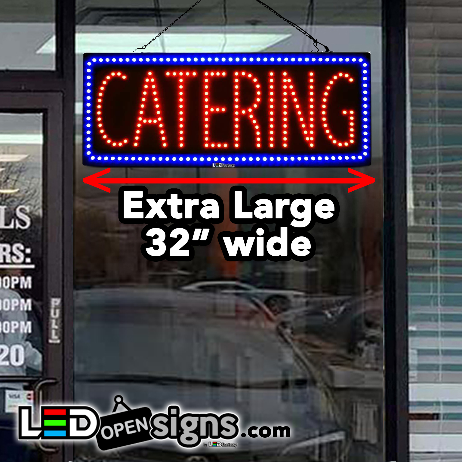“CATERING” Large LED Restaurant Services Window Sign Led Open Signs
