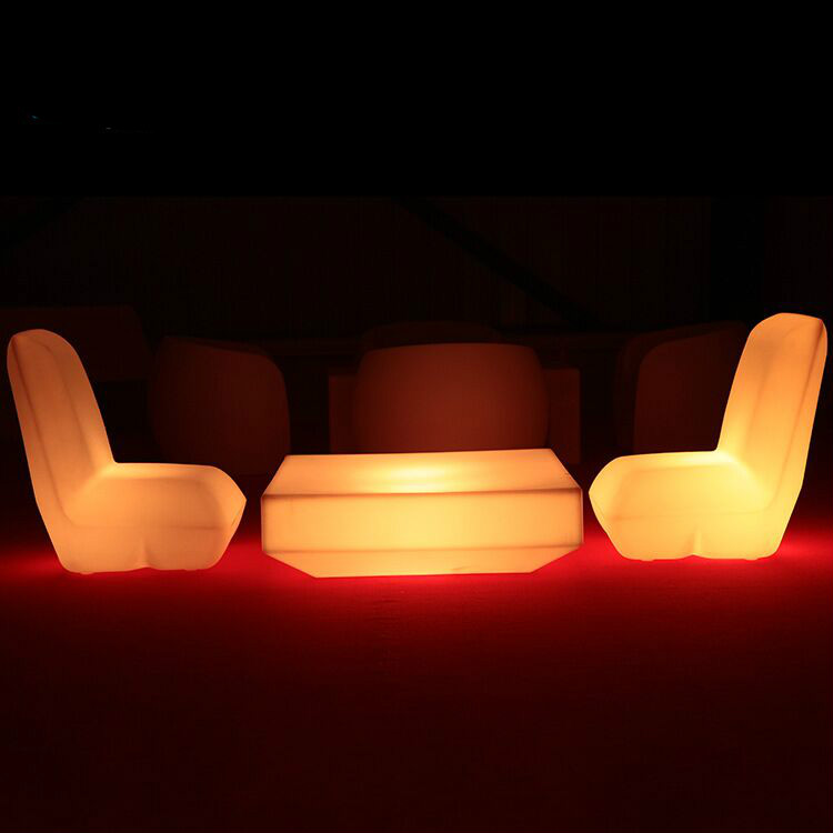 Commercial illuminated light up sofa chair PE material led furniture