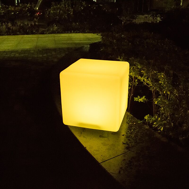 Glow LED Cube 8inch Shape Light, Rechargeable and Cordless Decorative Light with 16 RGB Colors