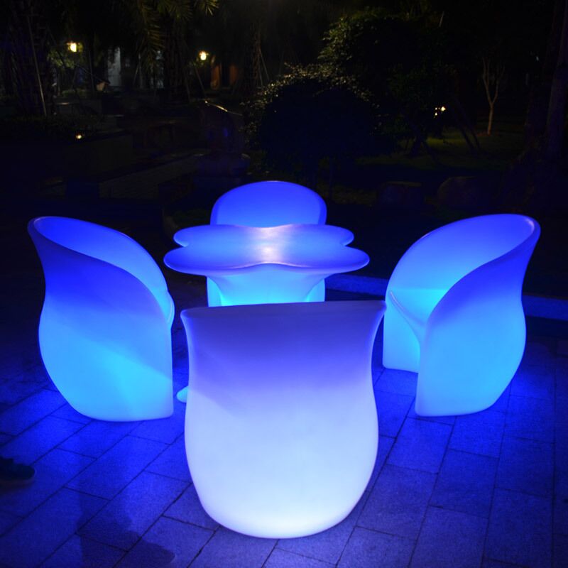 RGB 16 Colors Garden Patio Sets led furniture led chairs led light table rechargeable Outdoor