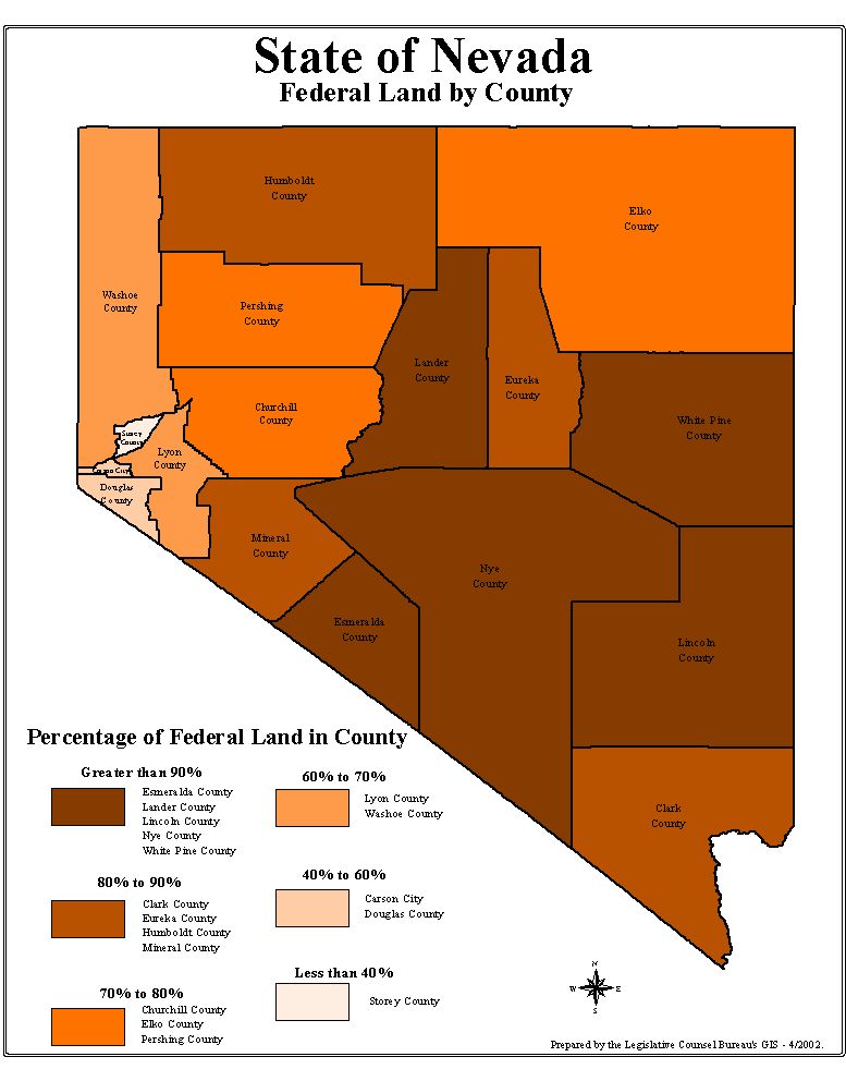 Nevada Public Land Map Legislative Committee On Public Lands