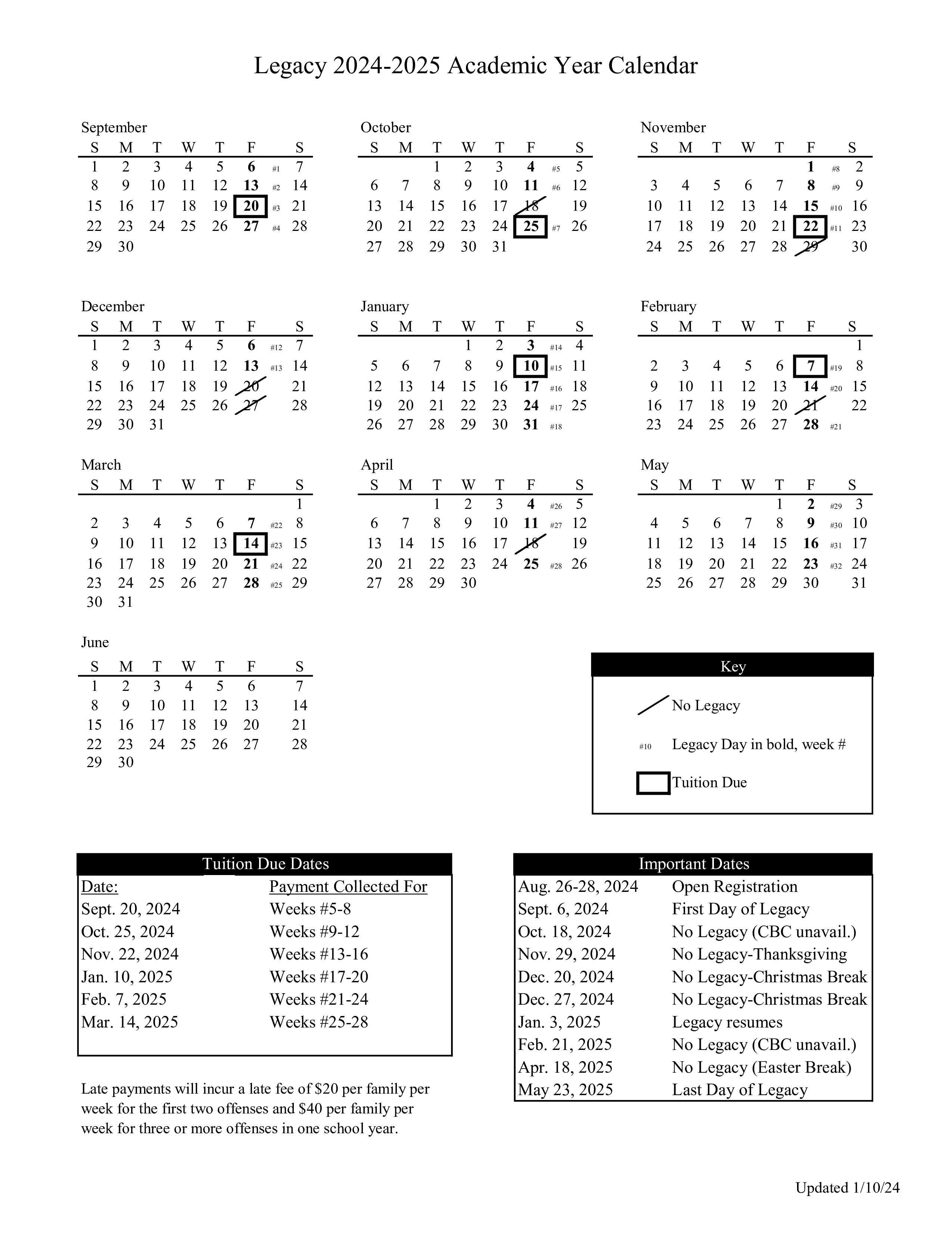 Legacy School Calendar 2025 LEGACY ACADEMY 20252026 CALENDAR YAPB