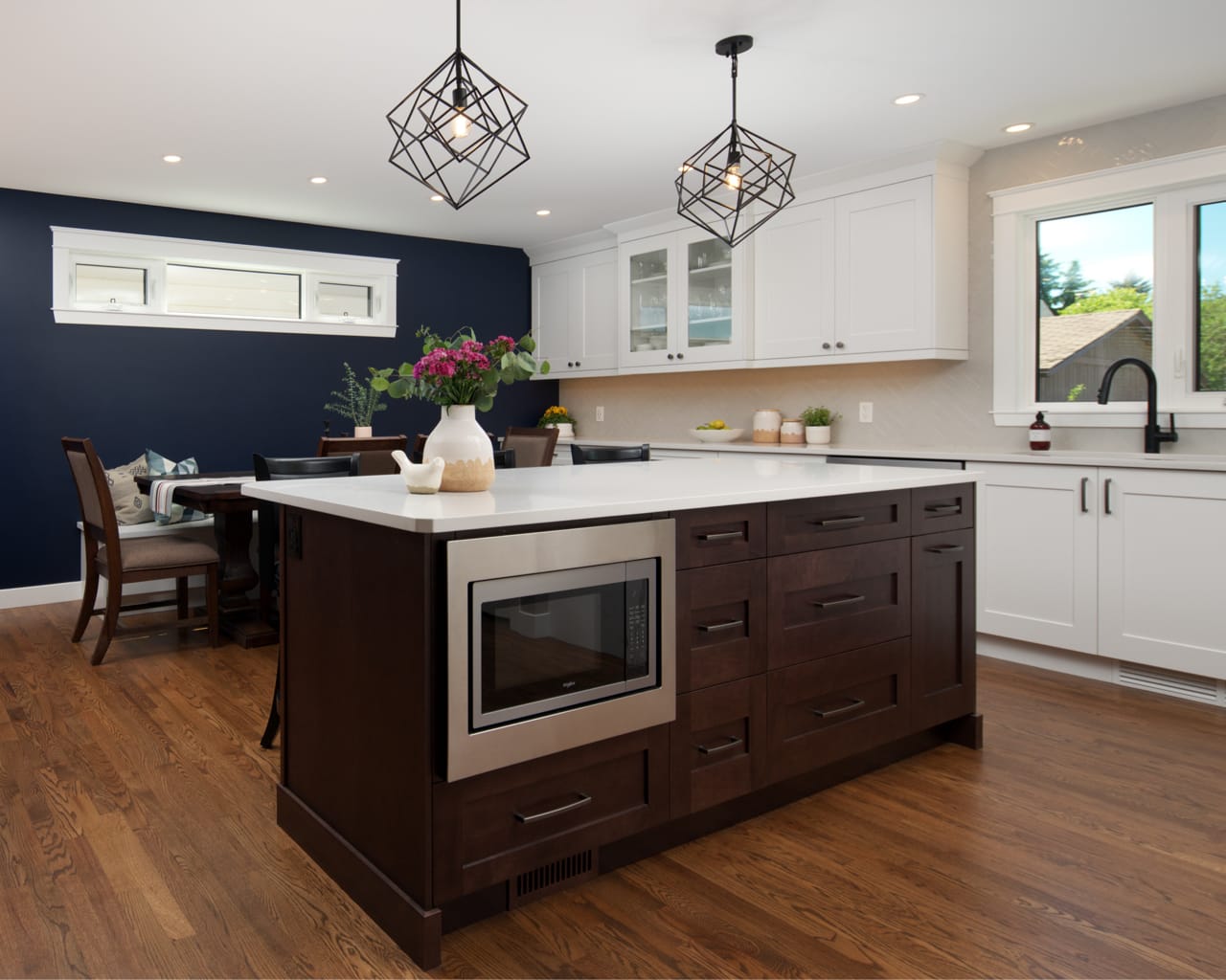 Two Tone Transitional Kitchen Design and Renovation