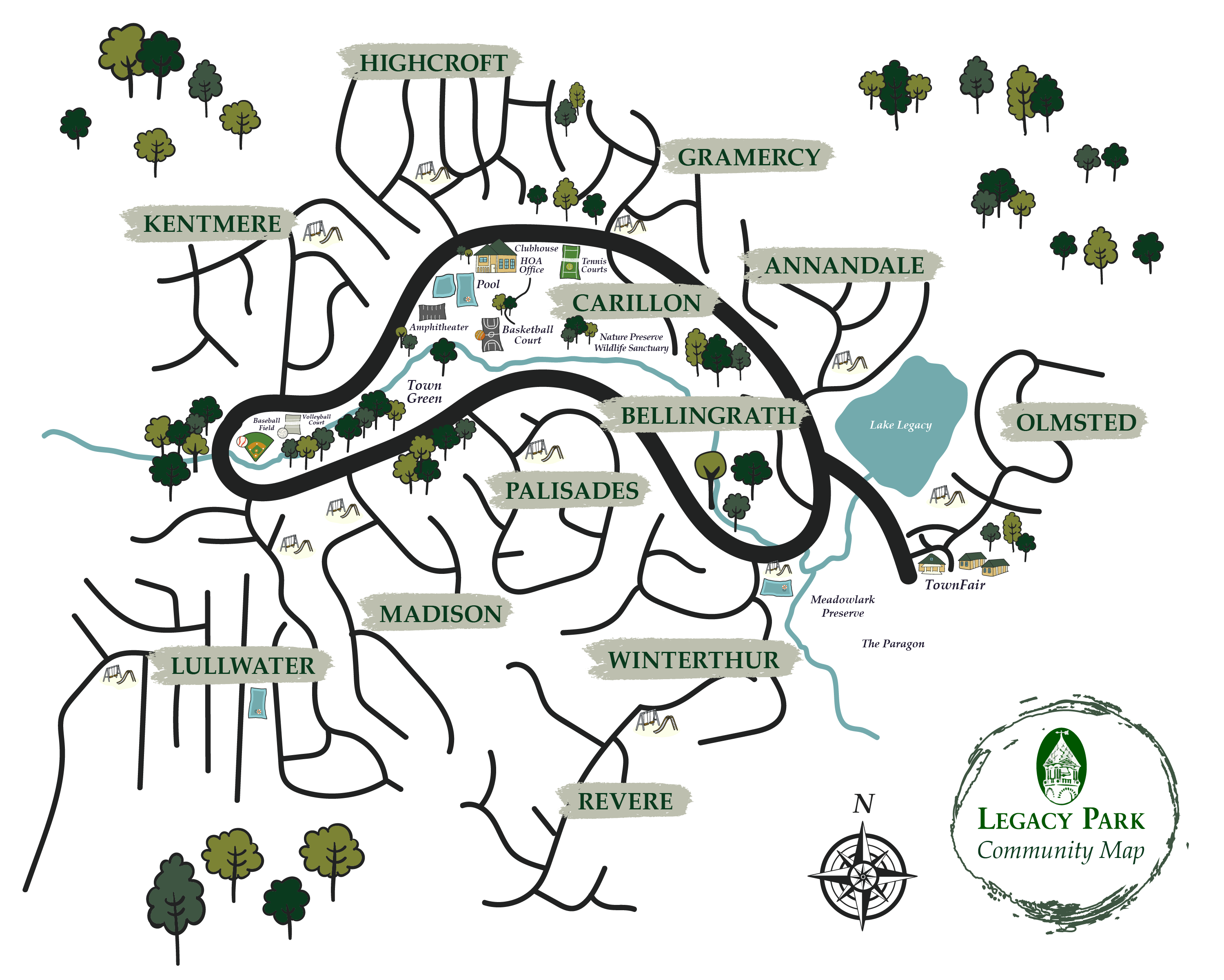 Amenities and Trail Map Legacy Park