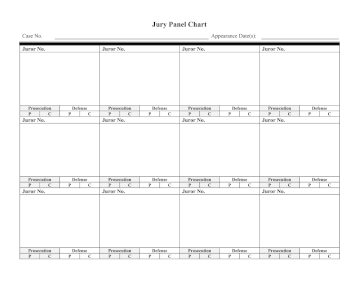 Printable Jury Panel Chart Legal Pleading Template