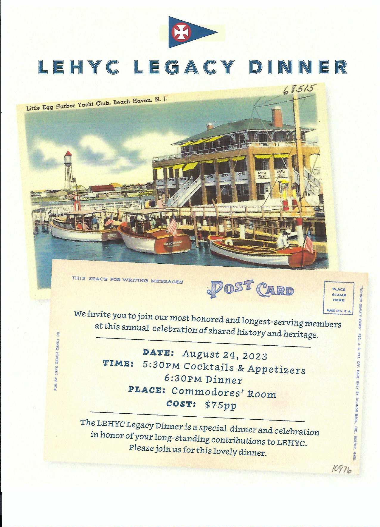 Little Egg Harbor Yacht Club Calendar Event Special Senior Dinner