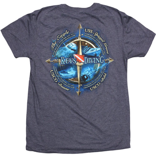 Amphibious Outfitters Keys Diving TShirt, Heather Navy LeisurePro