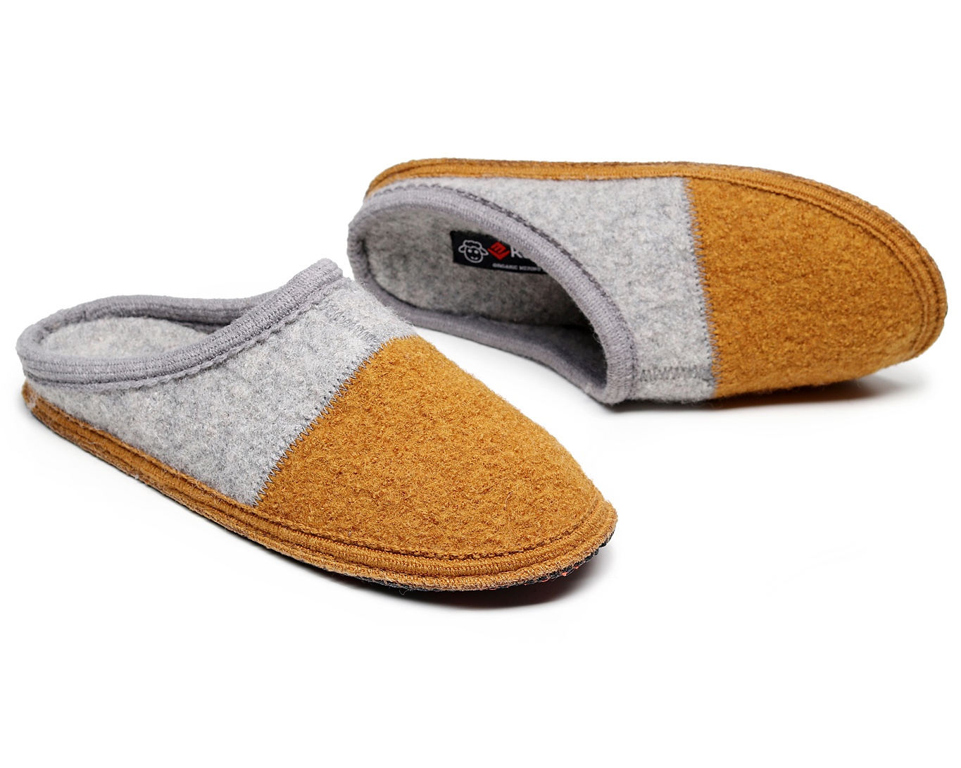 Men's Boiled Wool House Slippers Breathable Winter Warm Slip on Mules