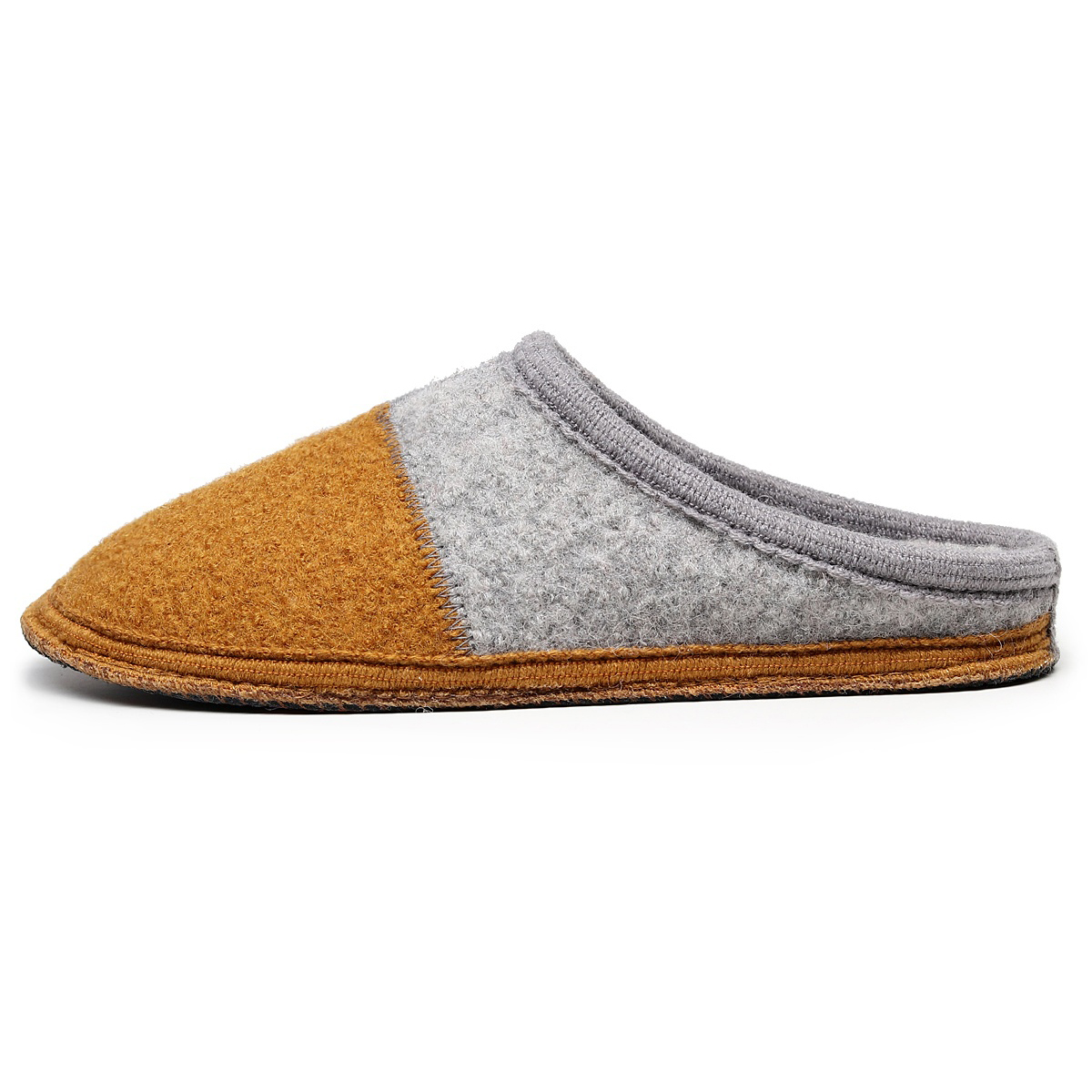 Men's Boiled Wool House Slippers Breathable Winter Warm Slip on Mules