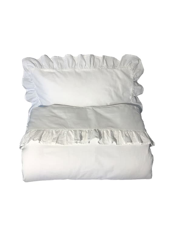 Underlakan Med Volang PÅSLAKANSET VAGN/VAGGA MED VOLANG VIT Lekia och Babya i