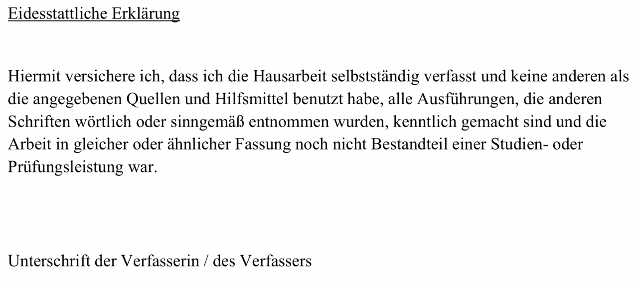 Eidesstattliche Erklärung / Eidesstattliche Versicherung Heiraten In