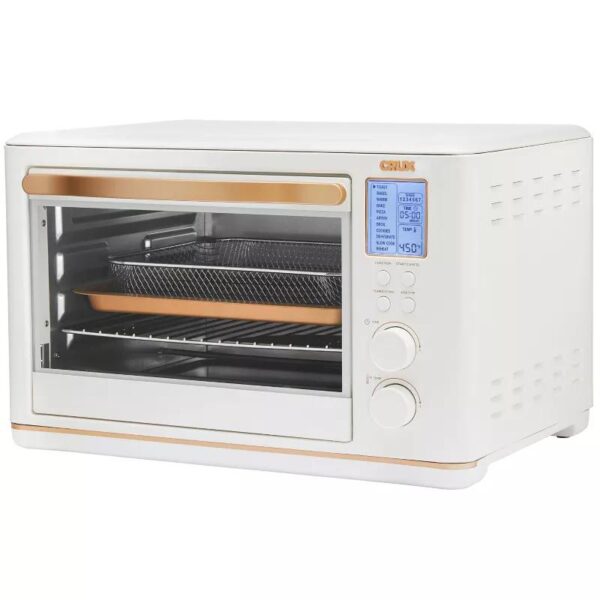 CRUX 6Slice Digital Toaster Oven with Air Fryer in White Lelabuttery
