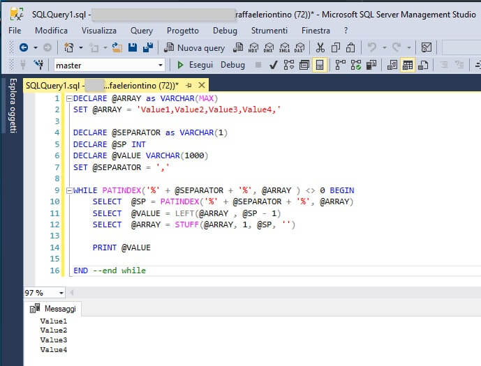 Come creare un Array in SQL Server lelezapp