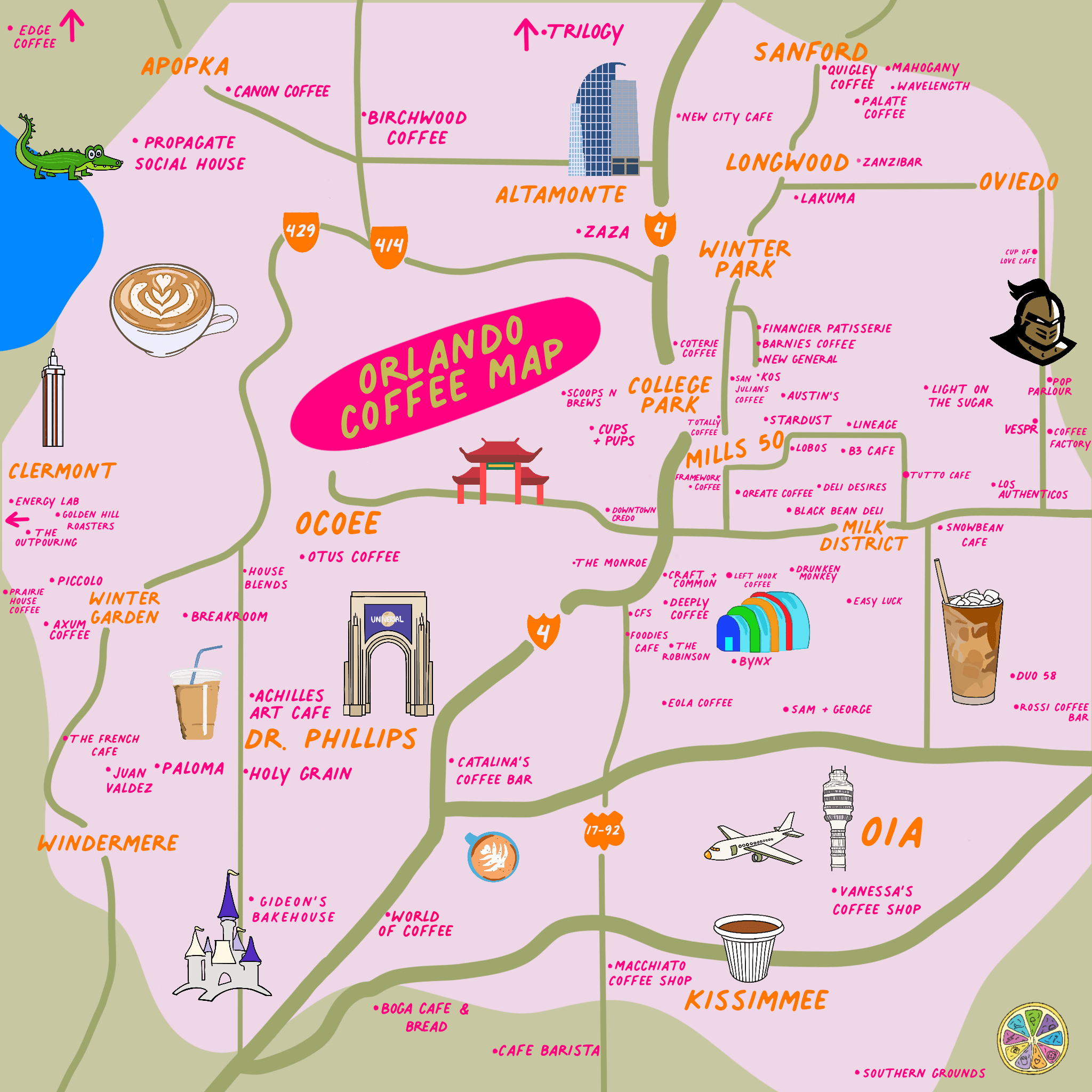 Orlando Coffee Map — LemonHearted