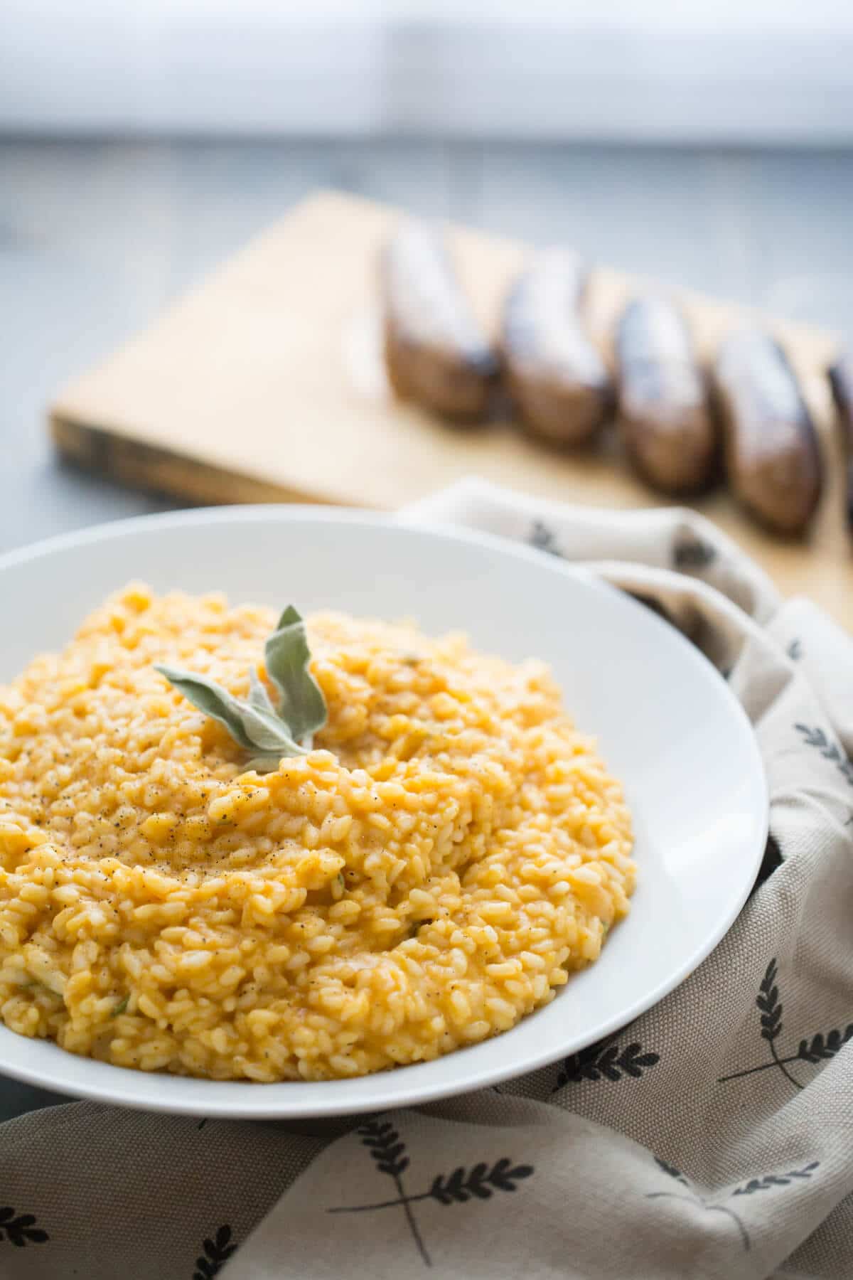 Easy Pumpkin Risotto with Italian Sausage