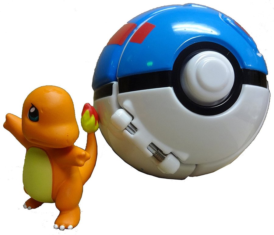 Pokemon Throw "N" Pop Poke Ball Charmander + Great Ball Lemony Gem