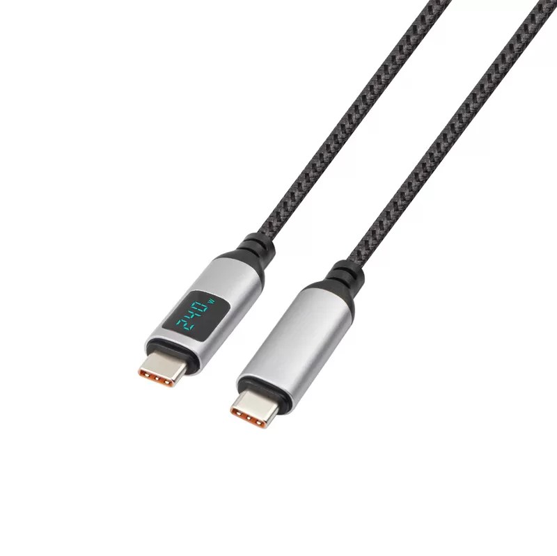 Factory USB4 TypeC to USB C LED 40Gbps 240W 8K Nylon Braid Cable