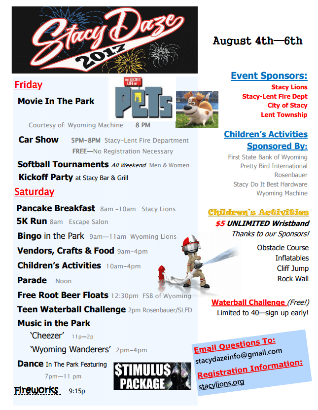 Stacy Daze 2017 Lent Township Stacy, MN