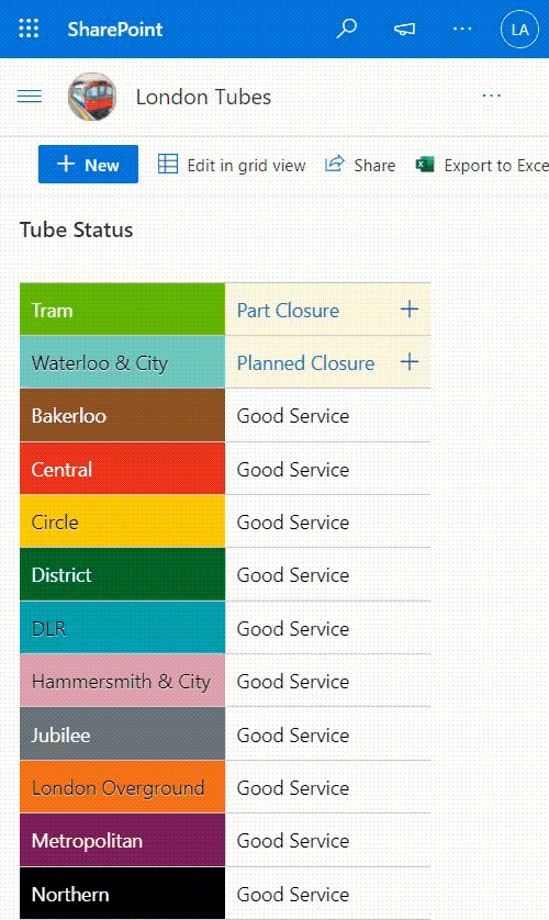 Live London Underground Line Status - Tfl Status Update