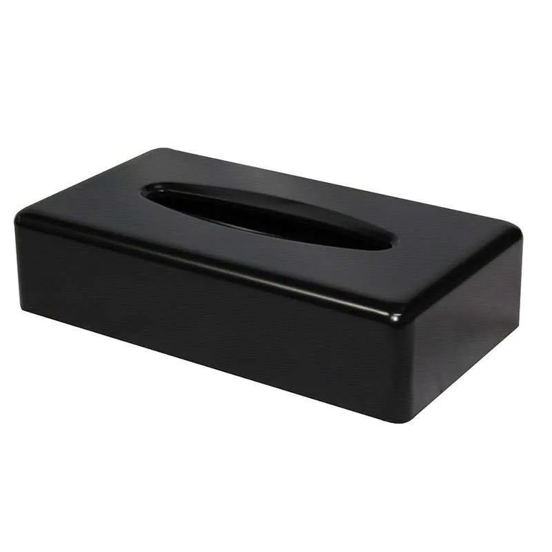 Rectangular Tissue Box Matte Black 10 Qty LePack