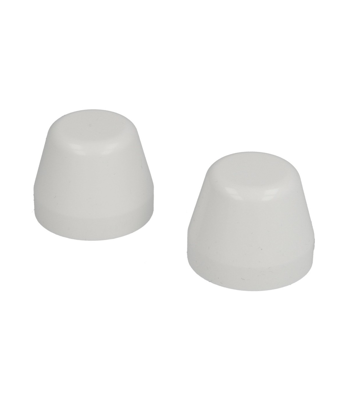 White plastic caps