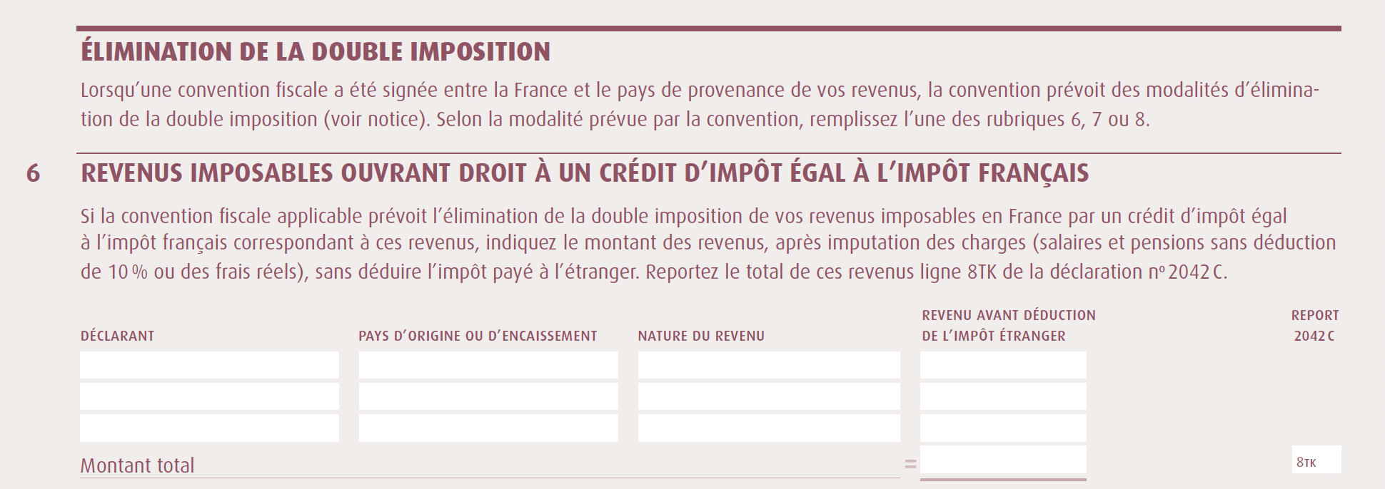 Comment remplir la déclaration française avec des revenus