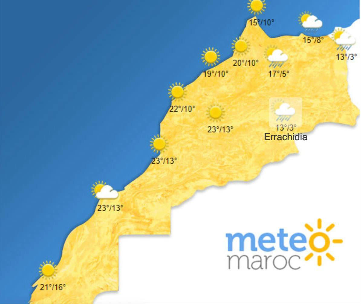 Météo voici où il va pleuvoir jeudi au Maroc (carte)