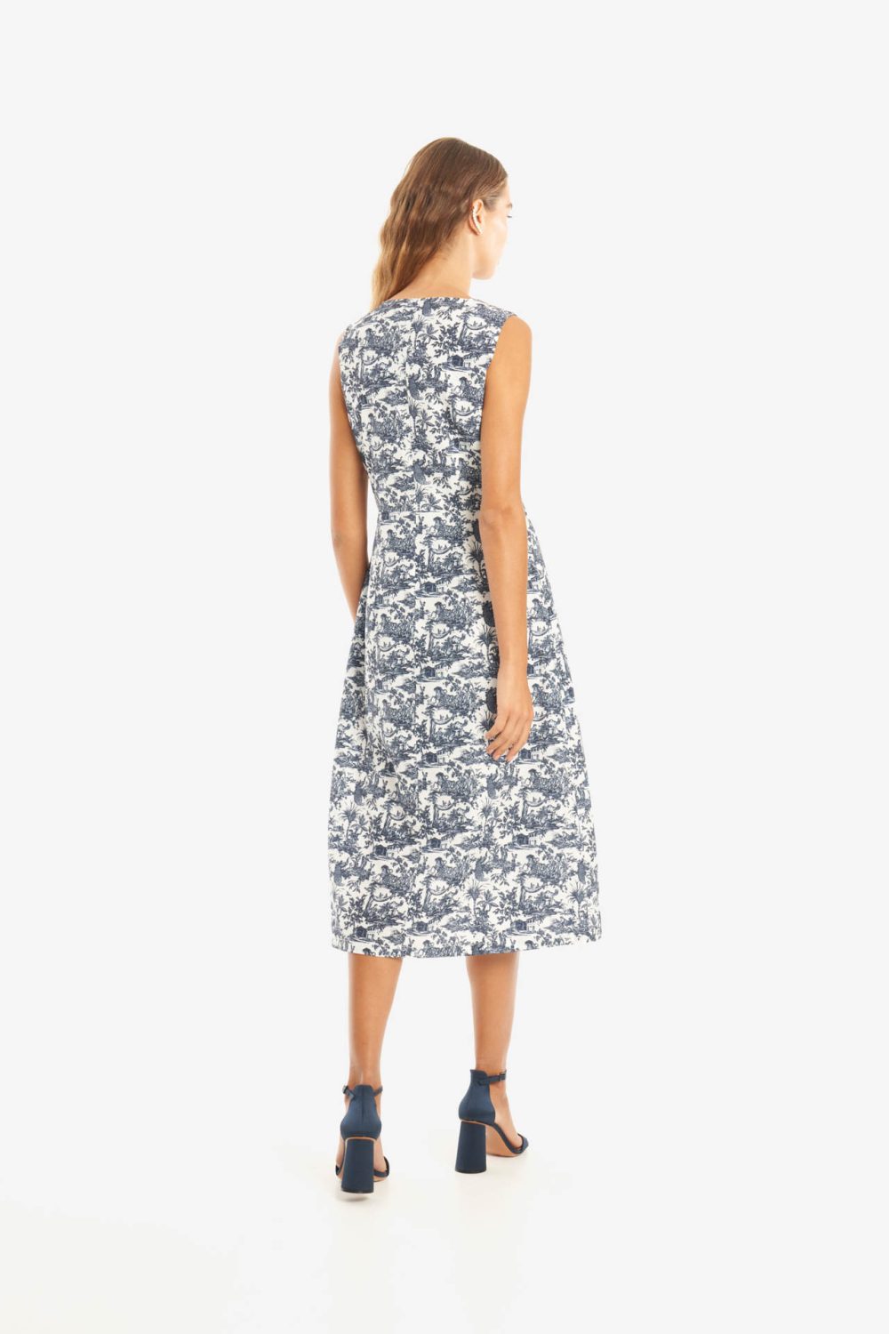 Robe fourreau en taffetas imprimé Toile de Jouy Achira L'Essentiel par MF