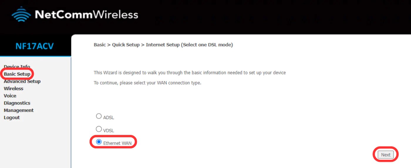 How to setup your NF17ACV modem for nbn
