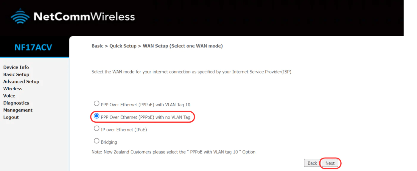 How to setup your NF17ACV modem for nbn FTTN/FTTB