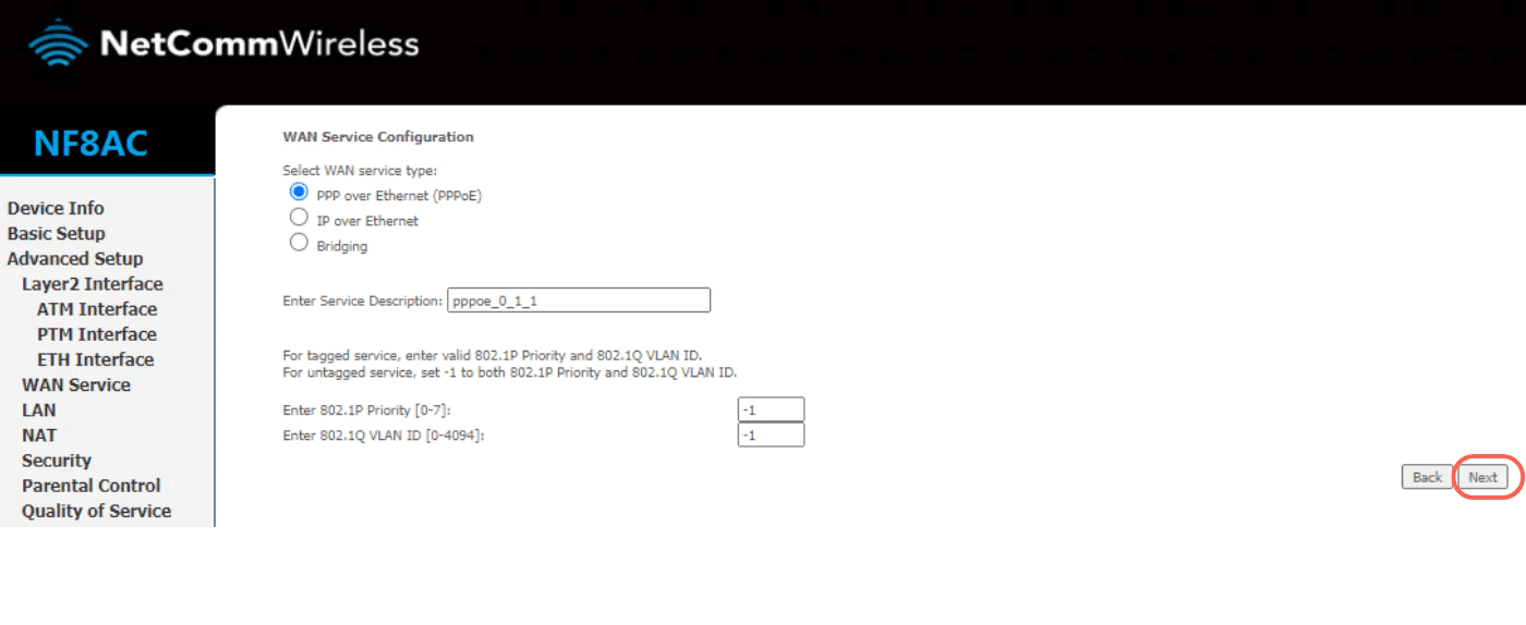 How to setup your NF8AC modem for nbn FTTN/FTTB