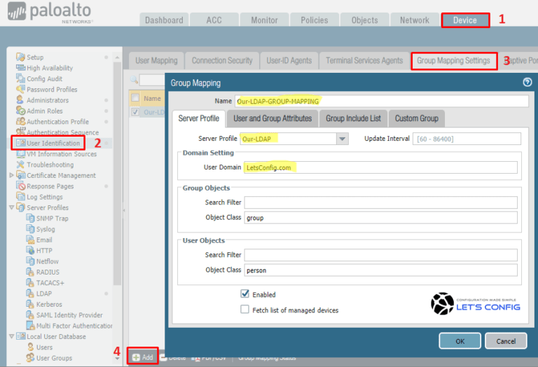 How to enable UserID on Palo Alto Firewall LetsConfig