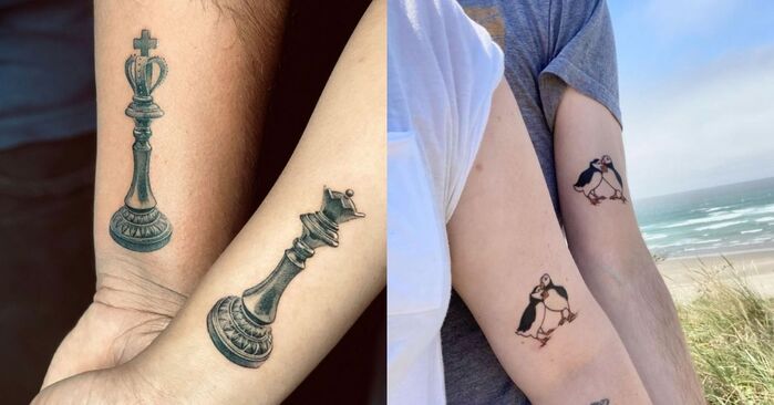 21 Cute Couple Tattoos To Get With Your Boo - Let's Eat Cake 366_x_699_jpg