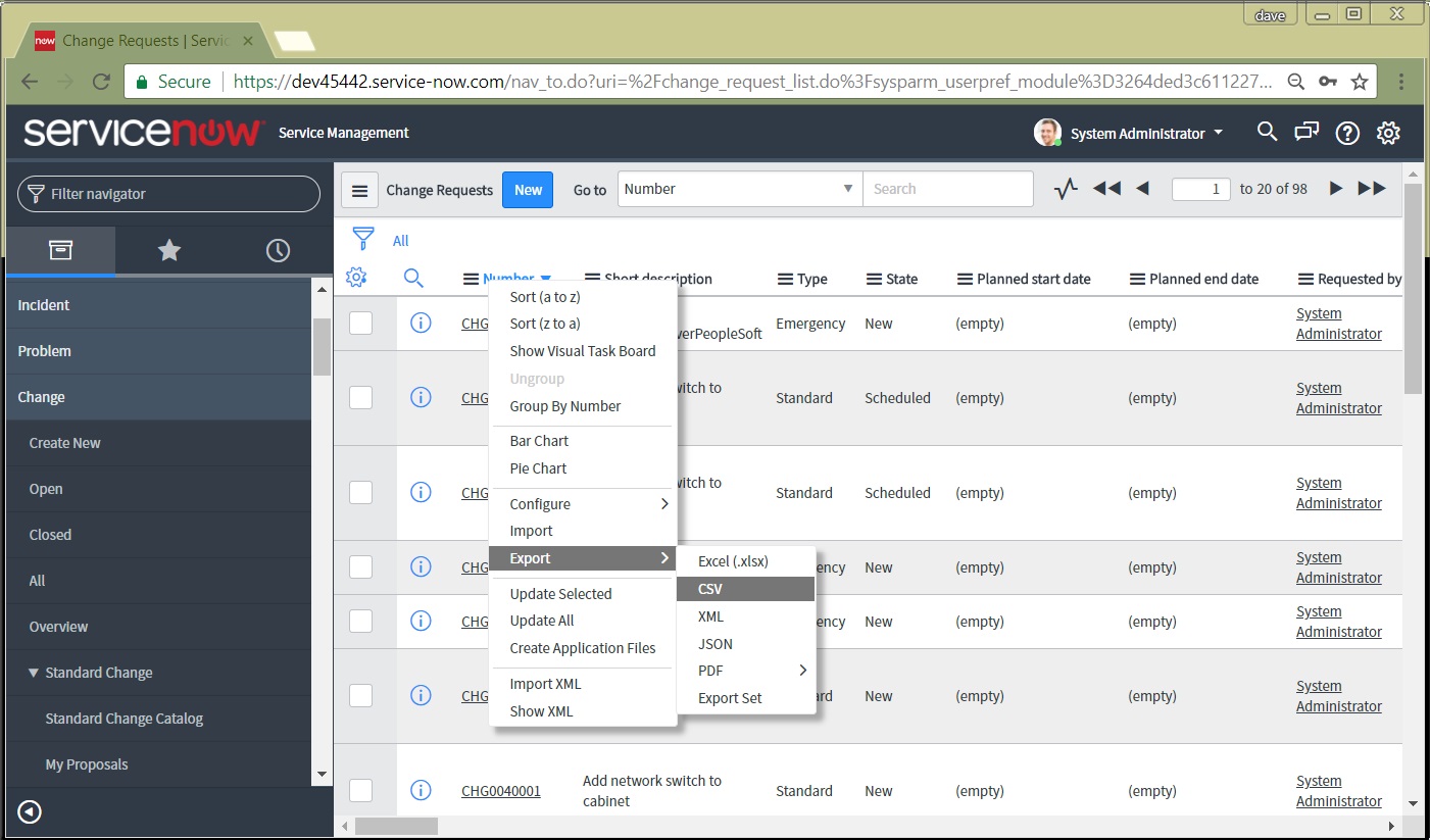 Extracting Data in ServiceNow