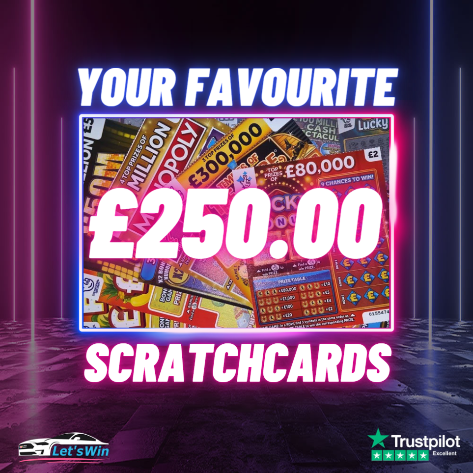 ♥ Win £250.00 of Assorted Scratch Cards SAVAGE ODDS (22/03 2) Let's Win