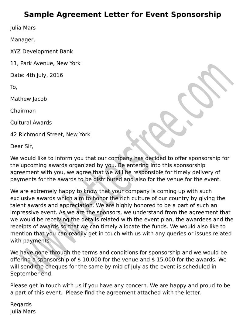 Sponsor Agreement Template
