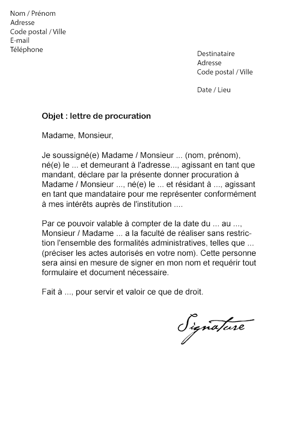 Lettre de procuration Administrative | Griffin Party Dock