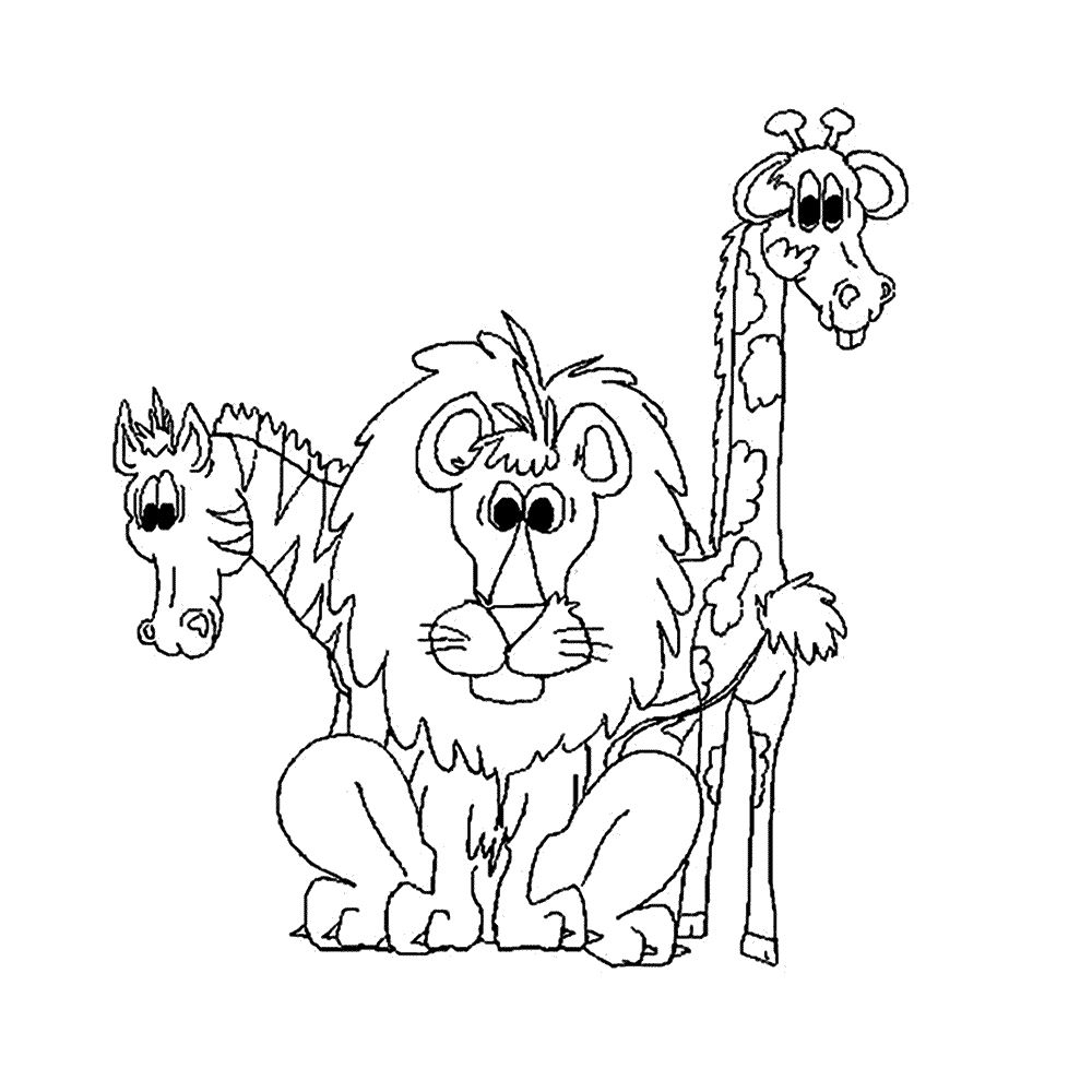 Leuk Voor Kids Een Leeuw Met Een Zebra En Een Giraffe