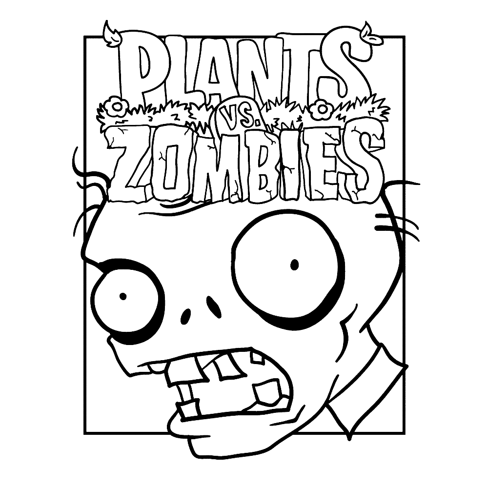 Leuk voor kids Plants vs Zombies kleurplaat