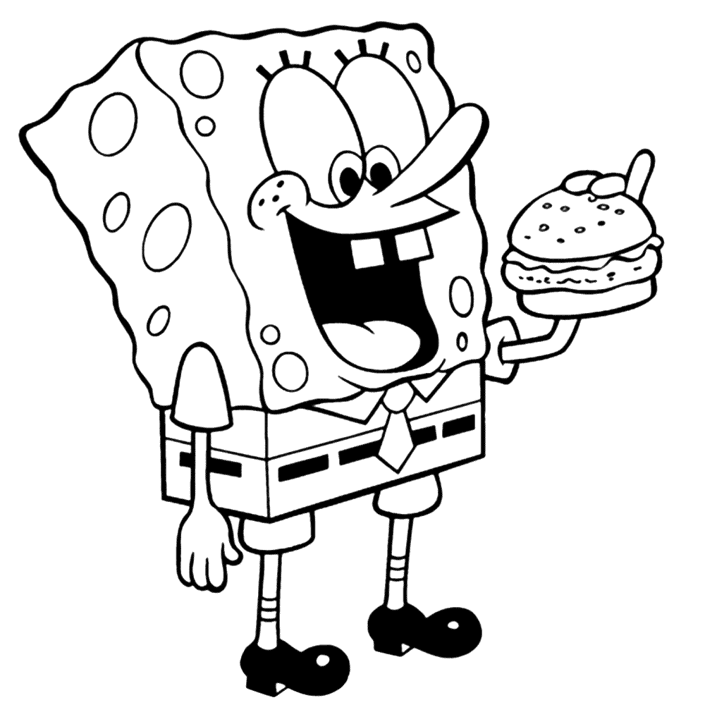 Leuk voor kids Spongebob eet een krabburger